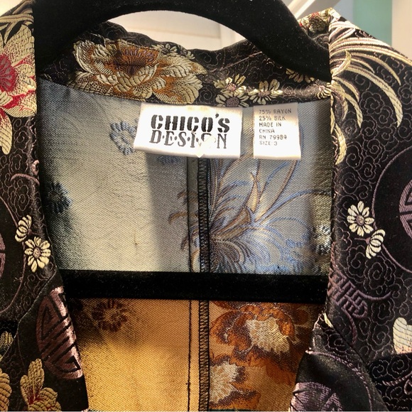 Chico’s Vintage Asian print blazer Size Large - Picture 5 of 7